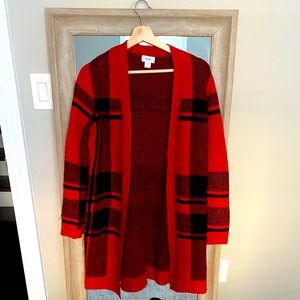 Old Navy Buffalo Check Plaid Open Cardigan